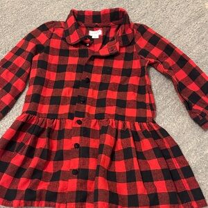 Mud Pie Red and Black  flannel Checkered Kids Dress